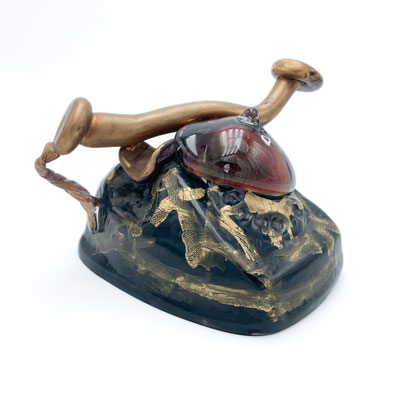 Erwin Eisch, Glastelefon, Eisch Poesie, Studioglas, Glasdruck, Kunsthandwerk, Vase, Skulptur, Frauenau