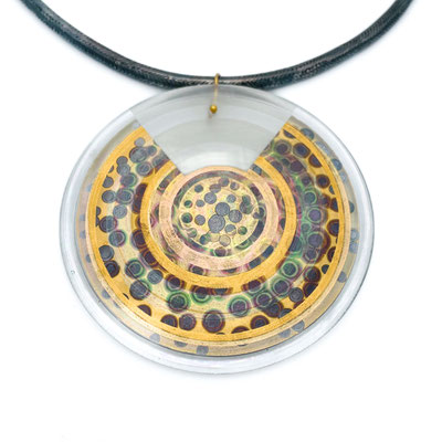 Isgard Moje-Wohlgemuth, Studioglas, Glaskunst, Glasschmuck, Gefäß, Vase, Oxyde, Gold