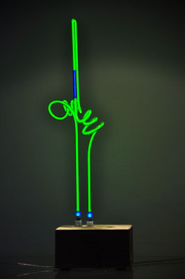 Jörg Hanowski, Studioglas, Paperweight, Lichtskulpturen, Flamework, Unikat, Neon