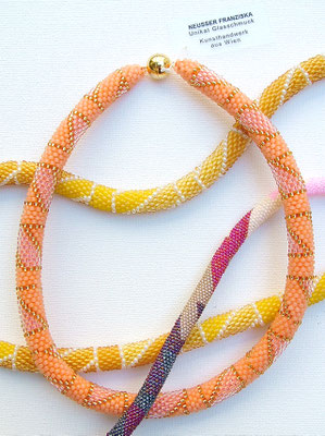 Franziska Neusser, Glasschmuck, Glasperlen, Ketten Halsketten Beads, Wien, handgemacht, Glaskunst