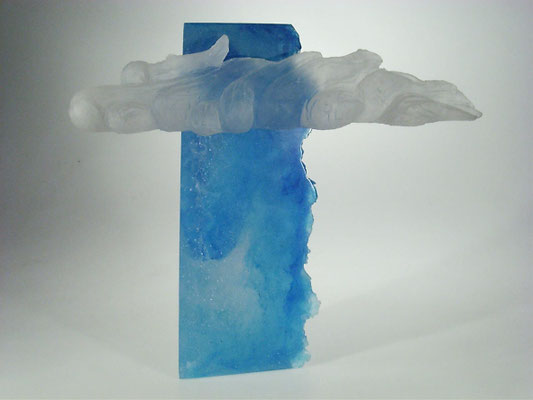 Georges & Monique Stahl, Studioglas, Pâte-de-verre, Ardèche, Skulptur, formgeschmolzen