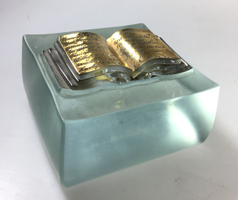 Heiner Düsterhaus, Buchobjekt, Goldglas, Fusing, Unikat, Floatglass, Studioglas, Kunsthandwerk