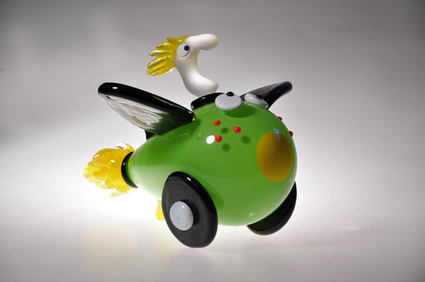 Fernando M. Agostinho, Flakon "Avion", Studioglas, Glaskunst, Kunsthandwerk