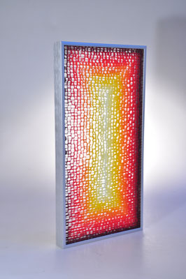 Gabriele Küstner, Fusing, Mosaikglas, Mosaicglass, Studioglas, Schliff, Schale, Teller, Rainbow, Regenbogen, Staatspreis