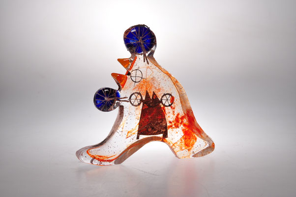 Sjaak Smetsers, Studioglas, Bronze, Skulptur, Fusing., Glasundbronze, NOederlande