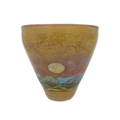 Jack Ink, Studioglas, Glasbild, Sandguss, Landschaft, Landscape