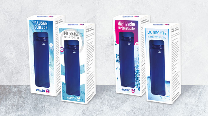 elasto form KG  //  Werbeartikel und Werbemittel  //  Umkartons Trinkflasche