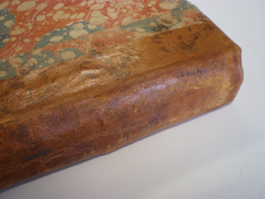 Restauration d'un cuir au papier japonais.