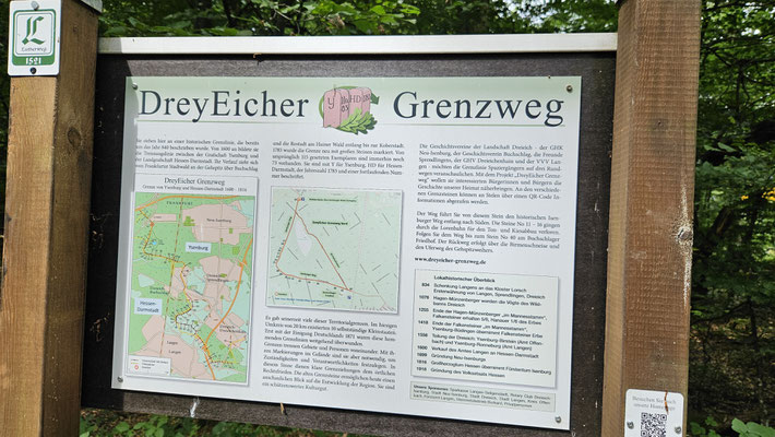 Der DreyEicher Grenzweg folgt der Grenze zwischen Hessen-Darmstadt und Ysenburg-Büdingen