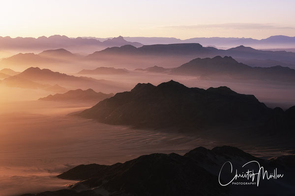 Aerial View of the Namib Desert as seen from a Hot Air Balloon 