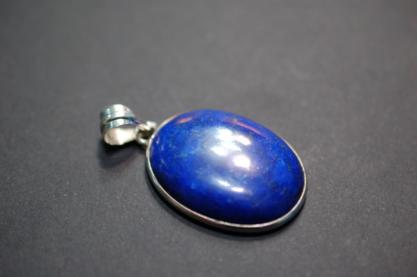 Lapis-lazuli cerclage argent massif