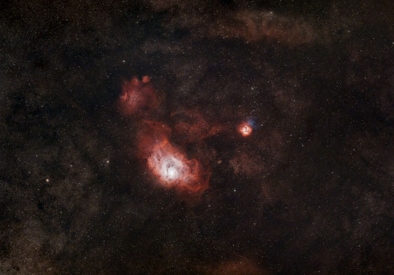 Lagoon & Trefid Nebula (Duo Narrowband, 2023, Bergisch Gladbach)
