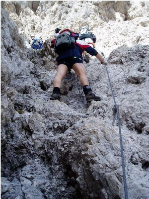 La ferrata al Sass Rigais nel gruppo delle Odle