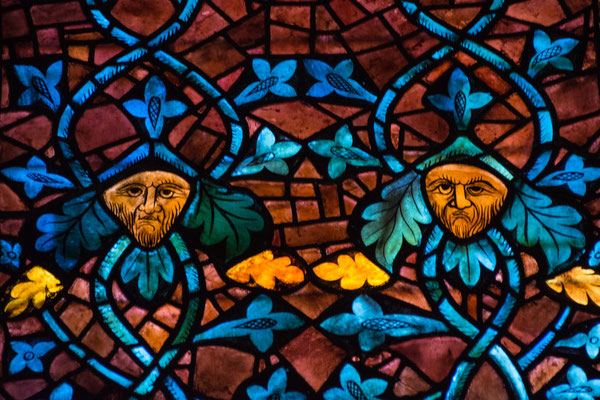 Colored window in the cathedrale of Leon