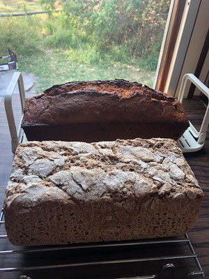 Und selbst gebackenes frisches Brot und Kuchen gibt es auch