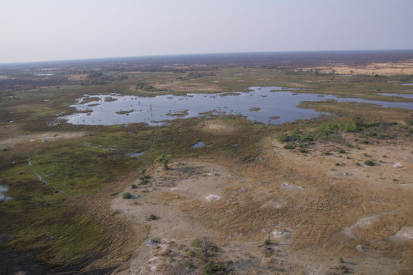 Helicopter flight over the Okavango Delta