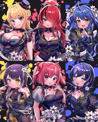 ANYCOLOR株式会社　にじさんじ所属Vtuber  『ラナキュロール』(天宮こころ様、ルイス・キャミー様、レイン・パターソン様、天ヶ瀬むゆ様、先斗寧様様、海妹四葉様)  歌ってみた「バグ」イラスト
