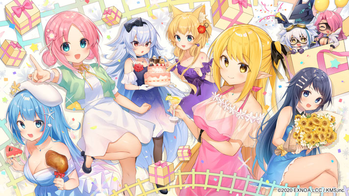合同会社EXNOA『ミストトレインガールズ』1周年記念イラスト(2021)