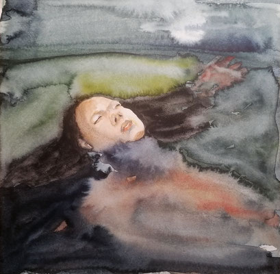 Ophelia 2024 watercolor on paper 25x25 