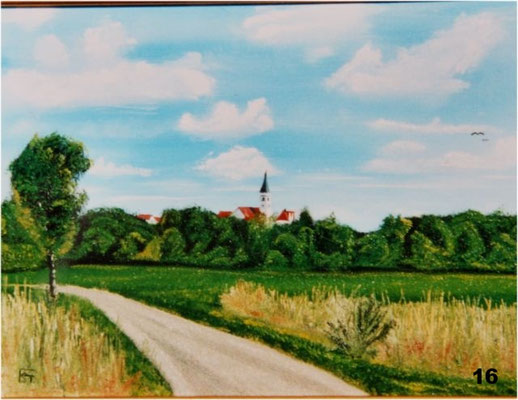 Nr.16 Westlicher Blick auf Dorfen. Format 30x40cm