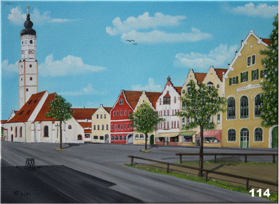 Nr.114 Dorfen. altes Postamt und Sparkasse. Format 30x40cm