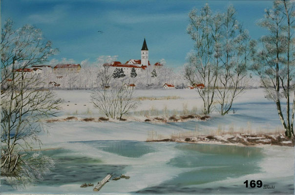 Nr.169 Blick von Breitwies zur Stadtkirche Dorfen. Format 40x60cm