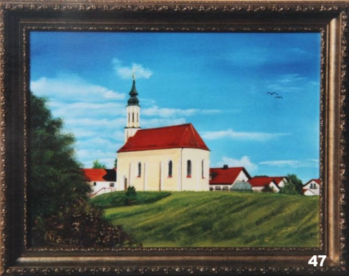 Nr.47 Kirche von Hampersdorf. Format 30x40cm