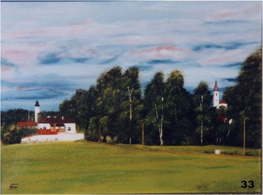 Nr.33 Dorfen Morgenstimmung am Flutkanal. Format 30x40cm
