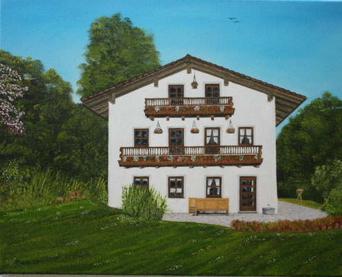 Nr.192 Wohnhaus in Straßberg bei St.Wolfgang. Format 50x40cm