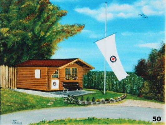 Nr.50 Wasserwachtshütte vom Dorfener Schwimmbad. Format 30x40cm