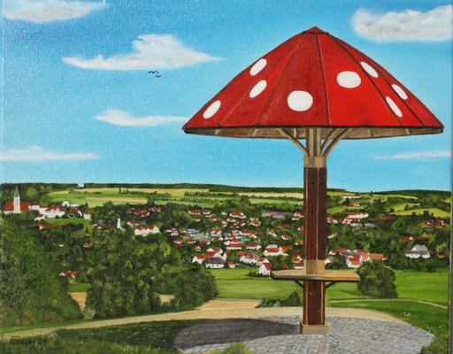 Nr.193 Neuer Standort "Dorfener Schwammerl" am Fürmetz-Hölzl. Format 50x40cm