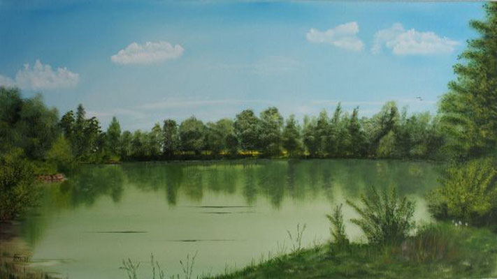 Nr.110 Fischweiher in Lüß. Format 40x80cm