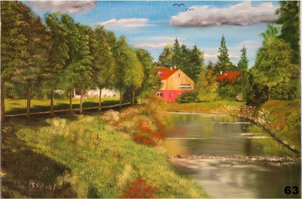 Nr.63 Dorfen Isenauenpark ri. neues Wehr. Format 30x40cm