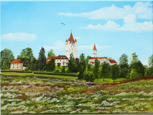Nr.106 b Haag/Obby. Blick vom Süden aus. Ölgemälde auf Leinwand. Format 40x30cm