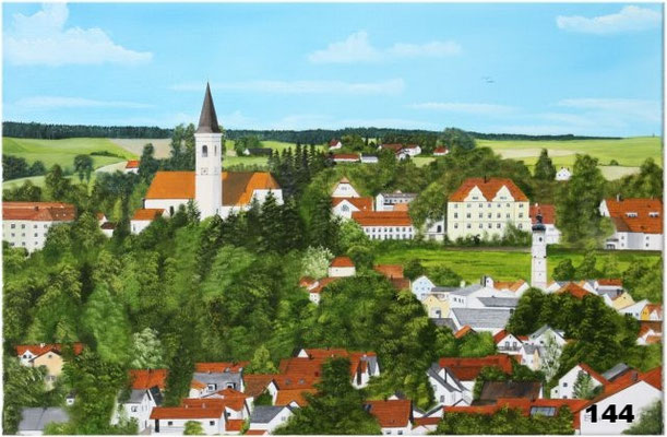 Nr.144 Dorfen, Panoramablick von Süden. Format 40x60cm