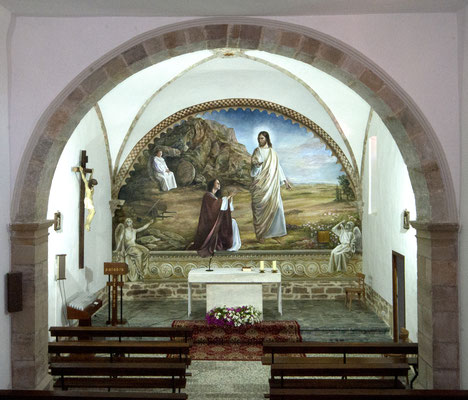 Santa María Magdalena. Mural religioso en el presbiterio de la iglesia de Sta. María Magadalena en Porquera de Santullán (Palencia)