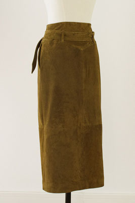 The Midi Suede Button Down Skirt