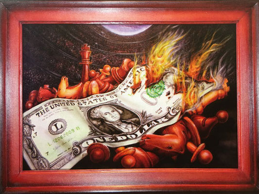 Die Krise - 50x70 cm - Leinwand - Airbrush & Acryl