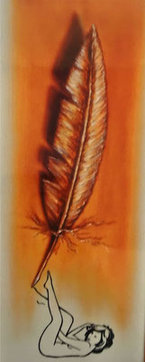 Die Gedanken I - 20x50 cm - Leiwand - Airbrush