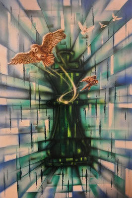 Lichtfigur - 50x70 cm - Leinwand - Acryl