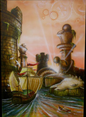 Suche nach dem Sinn - 50x70 cm - Leinwand - Airbrush & Acryl