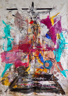 VITAM VICTIMA, 280x220 cm, acrylic on canvas, ARDAGGER, 2018, Photo Reinhold Ponesch ©