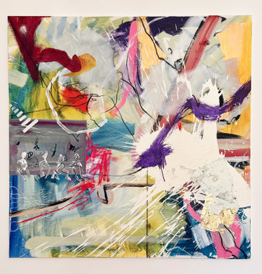 SOULFULNESS, 100x100 cm, oil, acrylic on canvas, 2025, Photo Reinhold Ponesch ©