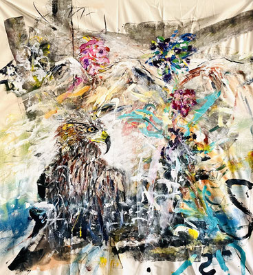 EYE OF LAW, 150x140 cm, oil, acrylic on canvas, Vienna, 2023, photo: Reinhold Ponesch ©