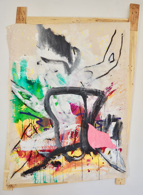 FOR A LONG TIME, 170x120 cm, acrylic, charcoal on canvas, wood framed, Vienna 2019, Photo Reinhold Ponesch ©