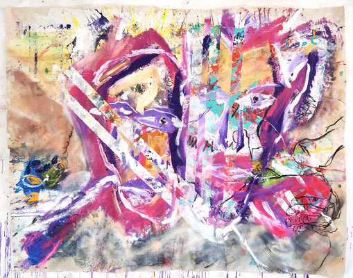 LET´S STICK TOGETHER, 115x150 cm, acrylic, oil on canvas, Vienna, 2020, Photo Reinhold Ponesch ©