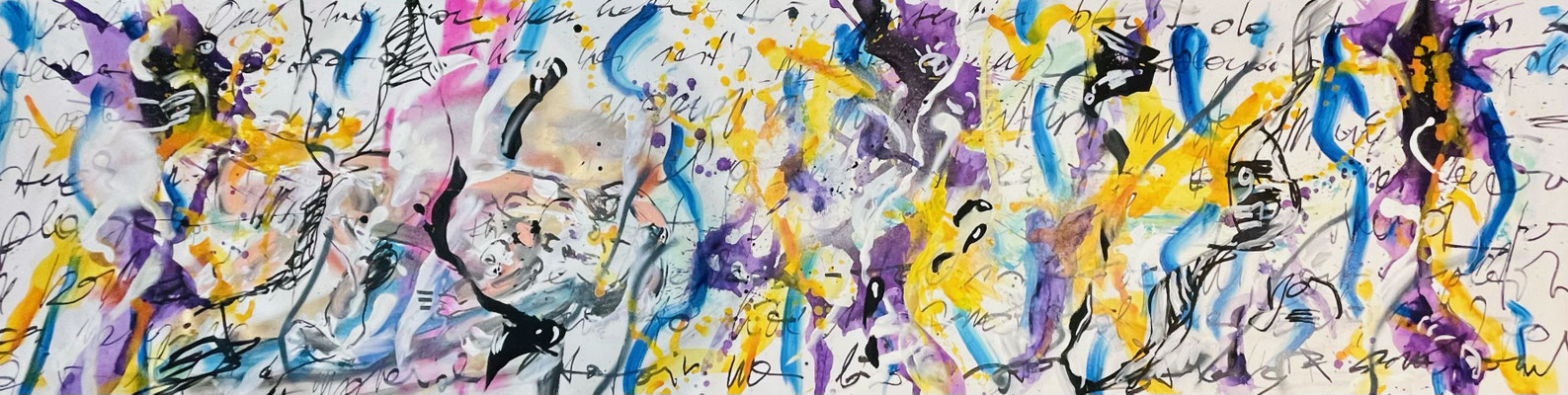 COLLECTION OF THOUGHTS, 70x260 cm, acrylic on canvas, VIENNA 2023 photo: Reinhold Ponesch ©