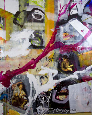 MIDNIGHT, 190x130 cm, acrylic, paper on canvas, Vienna, 2012, photo: Reinhold Ponesch ©