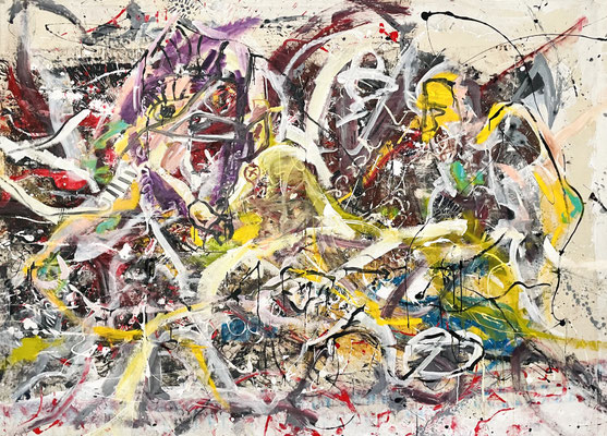 WILD LIFE, 180x 260 cm, acrylic, oil on canvas, Vienna, 2022, photo: Reinhold Ponesch ©