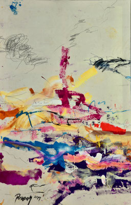RISING STAR, 140x90 cm, acrylic, charcoal on canvas, Vienna, 2019, Photo Reinhold Ponesch ©